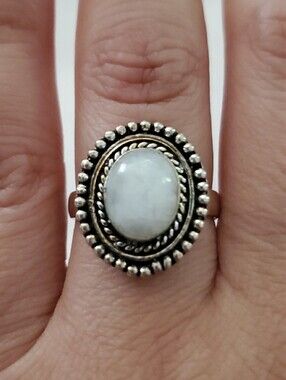 Sterling Silver White Stone Ring